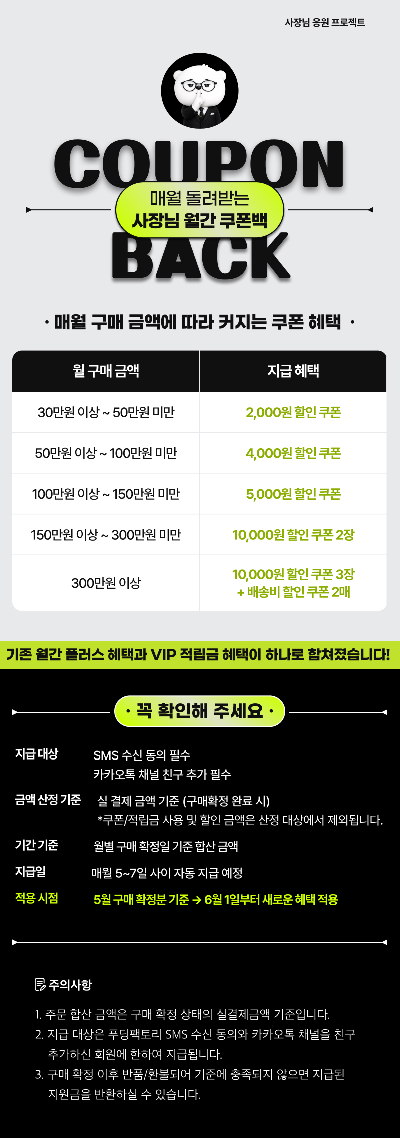 쿠폰백 월별 혜택