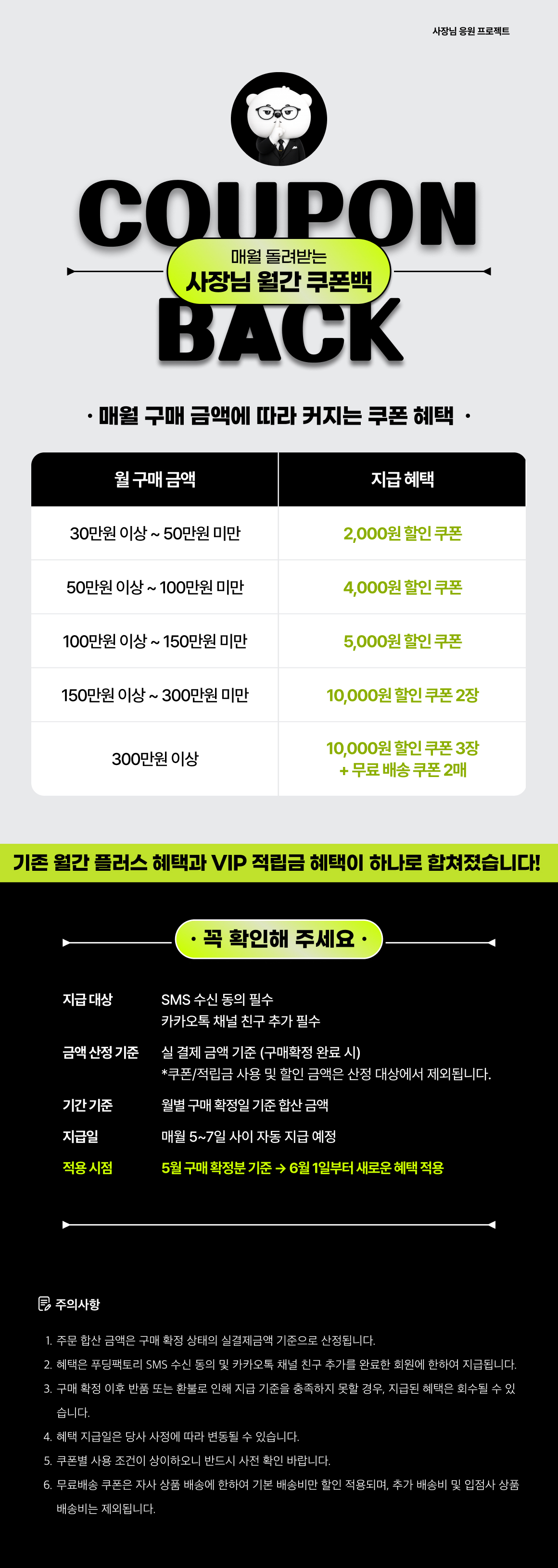 쿠폰백 월별 혜택
