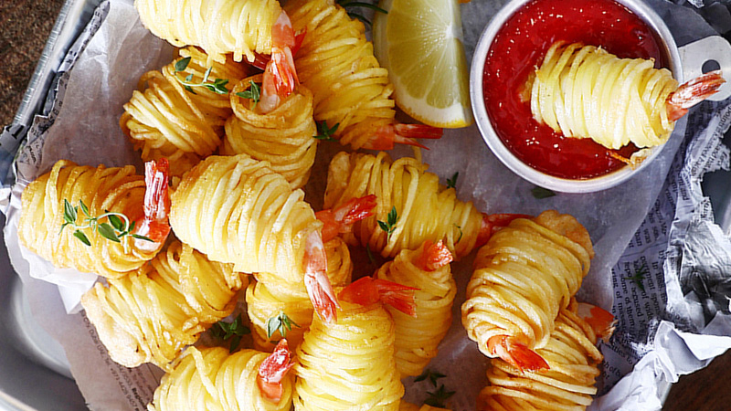 감자말이새우튀김