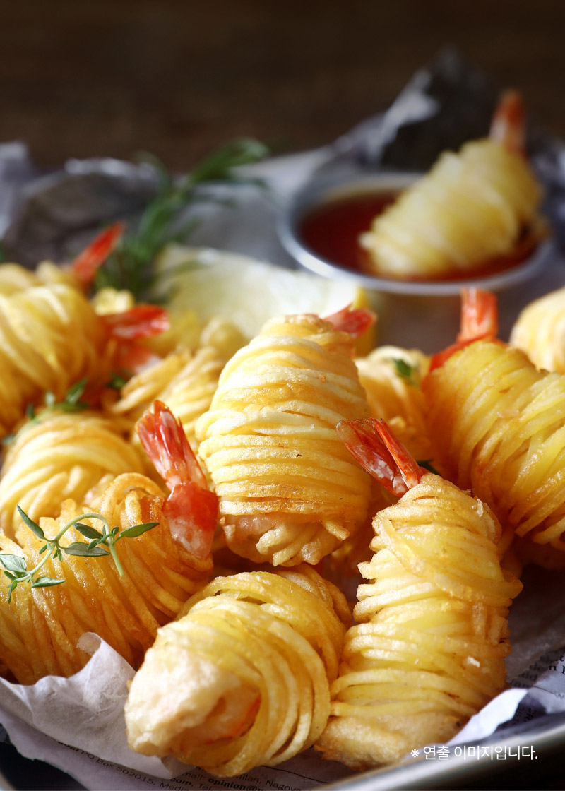 감자말이새우튀김