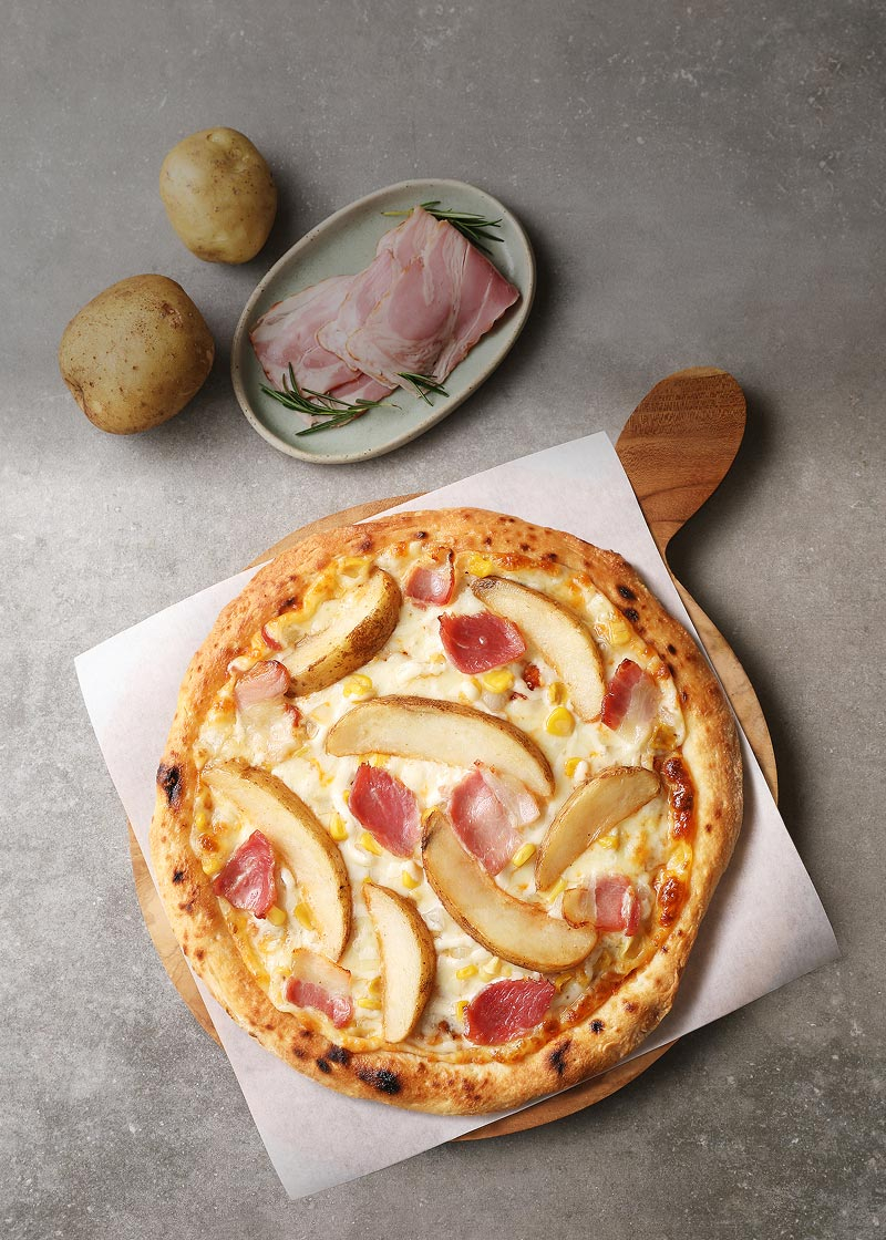 리얼화덕베이컨포테이토피자 탑컷